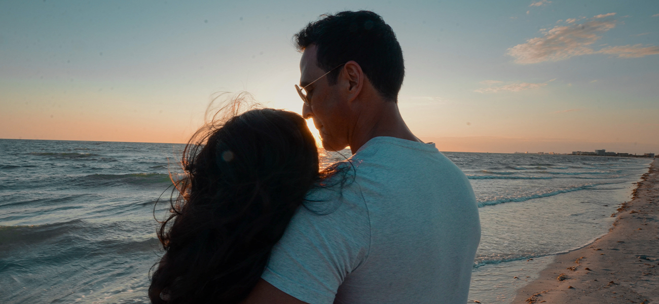 Couple on the beach during vacation