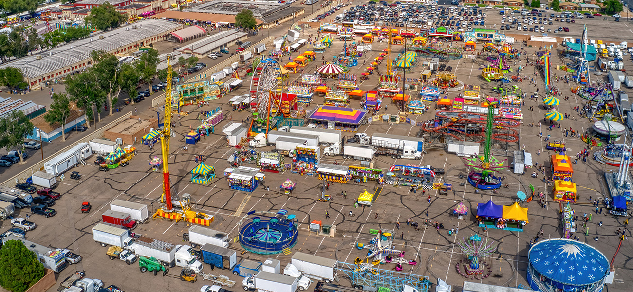Aerial shot of the Colorado State Fair.