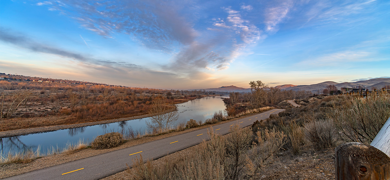 Boise River Greenbelt alongside the Boise River.