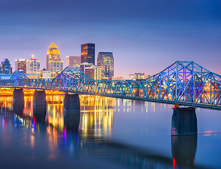 Louisville, KY skyline and bridge