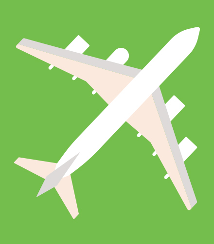 Airplane flying graphic
