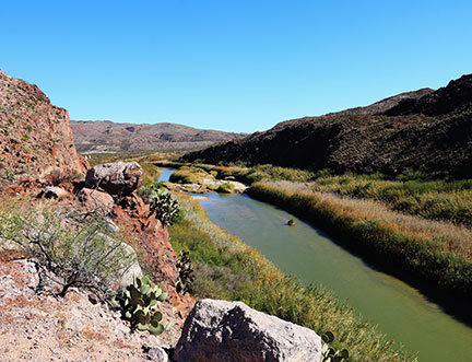 Desert and river in Laredo, TX