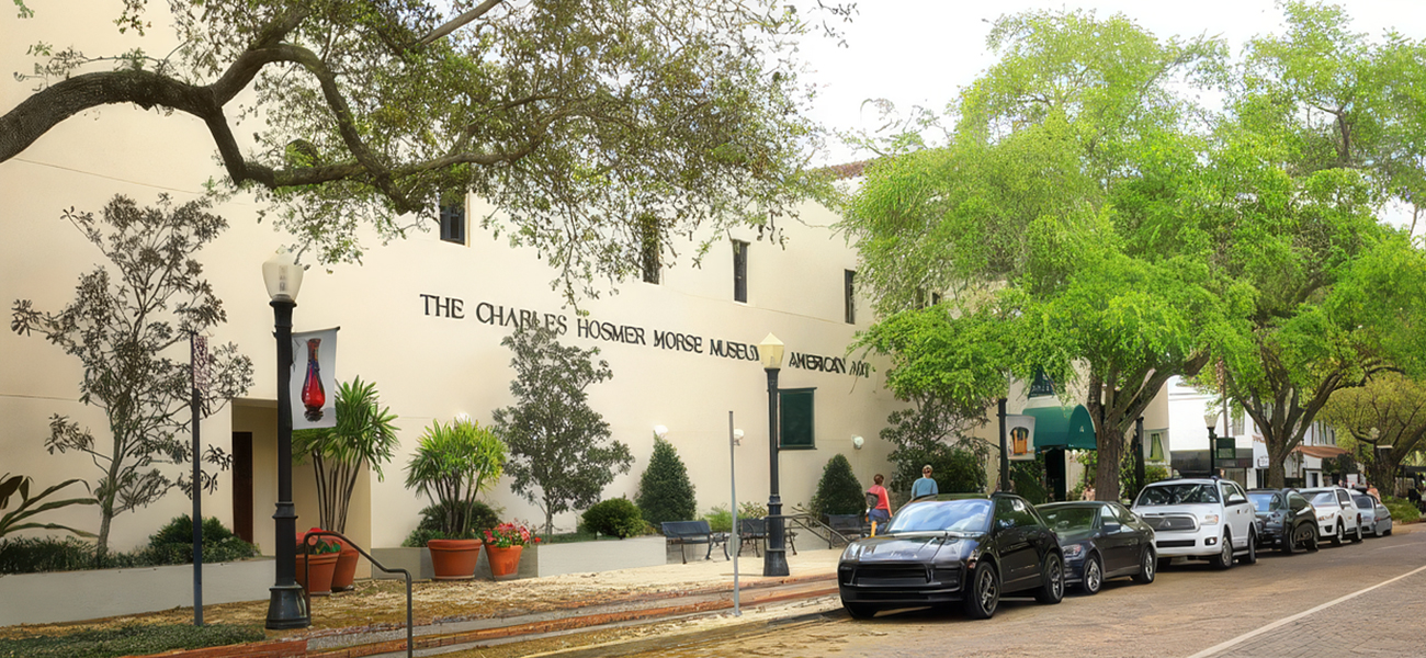 Outside of the Morse Museum building in Orlando 