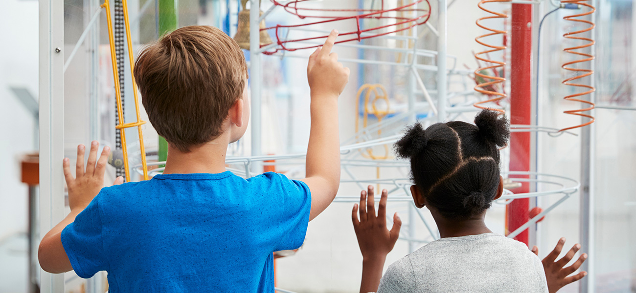 Children playing at an interactive museum.