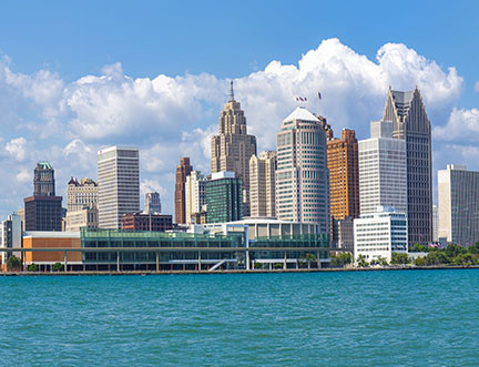 Detroit, MI skyline